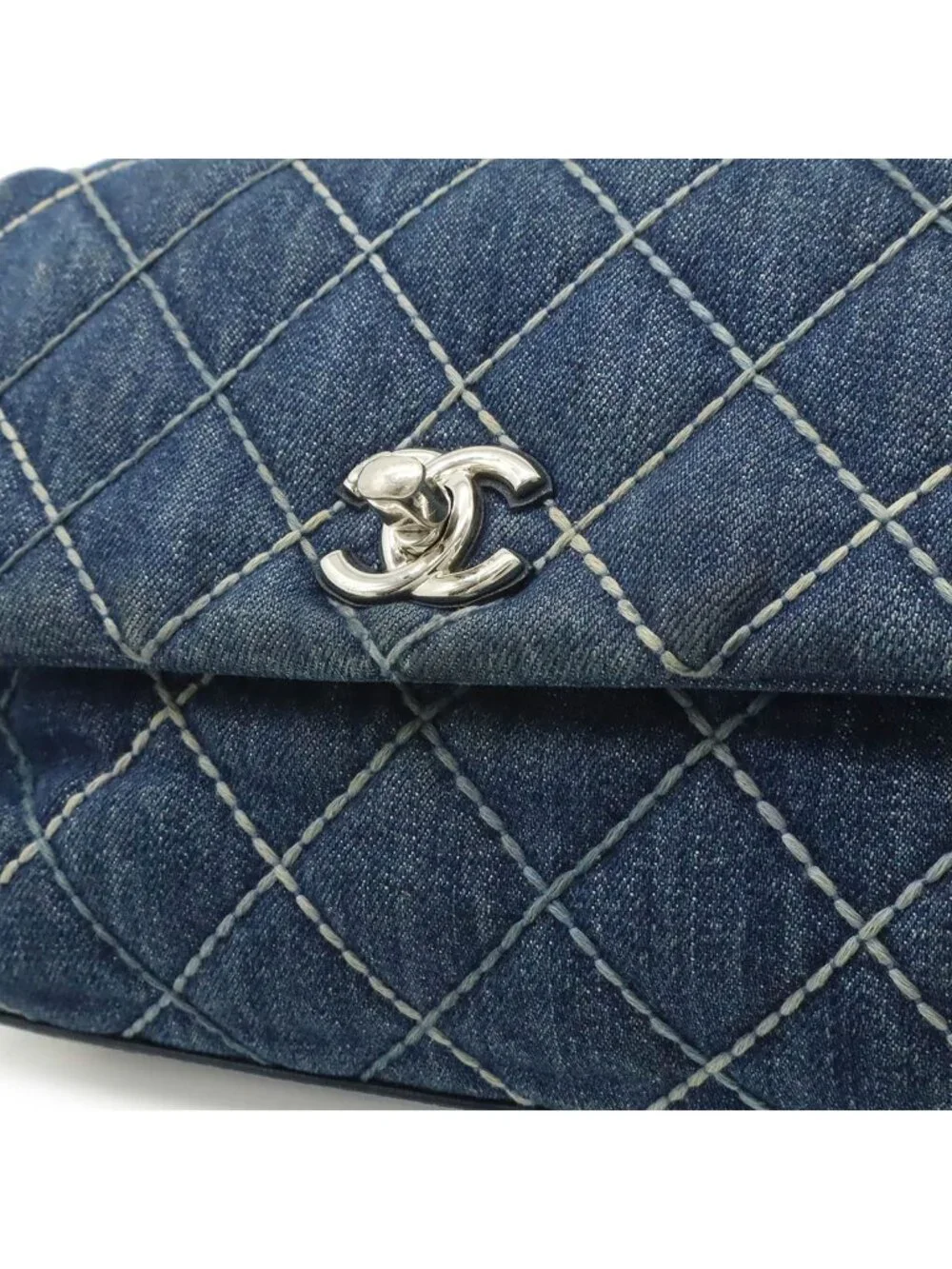 Chanel Wild Stitch Top Handle Flap Bag Coco XS Handbag 2-Way Chain Shoulder